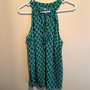 Mudpie - Size Medium- Blue and Green Sleeveless Blouse